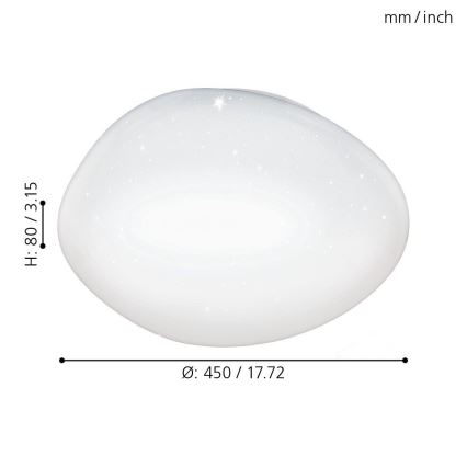 Eglo 98227 - LED Stmívatelné stropní svítidlo SILERAS-A LED/24W/230V + dálkové ovládání