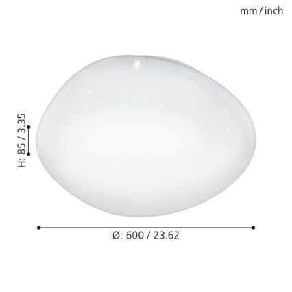 Eglo 98228 - LED Stmívatelné stropní svítidlo SILERAS-A LED/36W/230V + dálkové ovládání