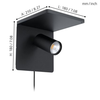 Eglo 98263 - LED Nástěnné svítidlo CIGLIE 1xGU10/5W/230V