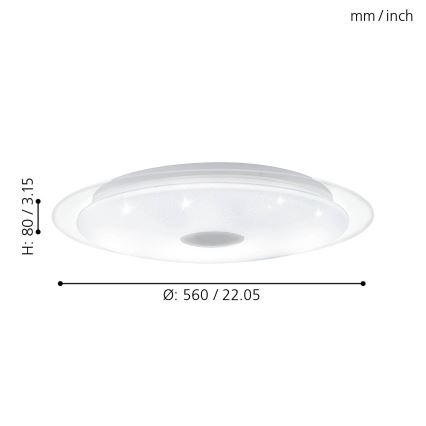 Eglo 98324 - LED Stmívatelné stropní svítidlo LANCIANO LED/36W/230V + dálkové ovládání