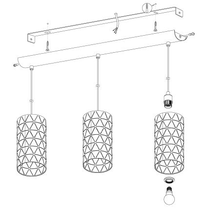 Eglo 98353 - Lustr na lanku RAMON 3xE27/40W/230V