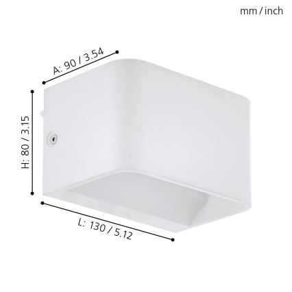Eglo - LED Nástěnné svítidlo LED/6W/230V 3000K bílá