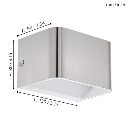 Eglo - LED Nástěnné svítidlo LED/6W/230V 3000K matný chrom