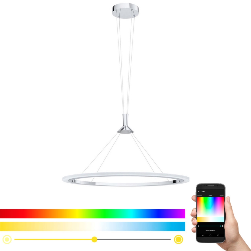 Eglo - LED RGB Stmívatelný lustr na lanku HORNITOS-C LED/37W/230V + dálkové ovládání