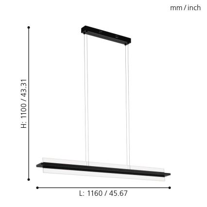 Eglo 98495 - LED Stmívatelný lustr na lanku SPADAFORA LED/15W/230V