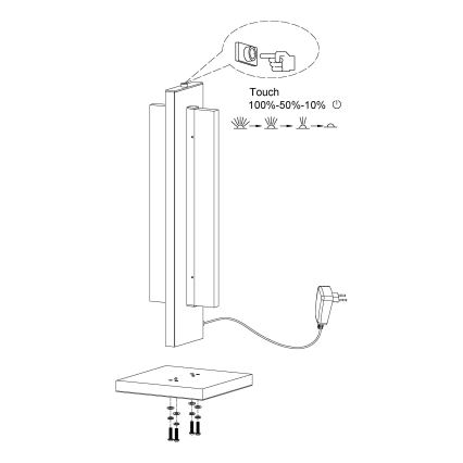 Eglo - LED Stmívatelná stolní lampa LED/15W/230V