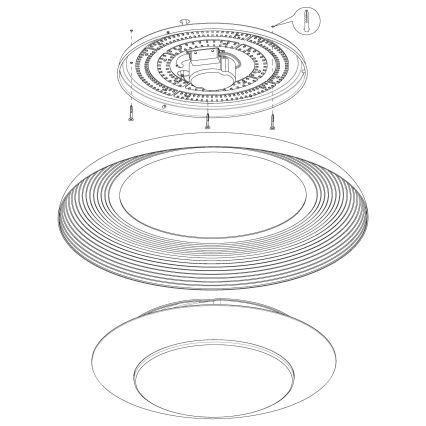 Eglo 98527 - LED Stmívatelné stropní svítidlo CANICOSA LED/24,5W/230V + dálkové ovládání