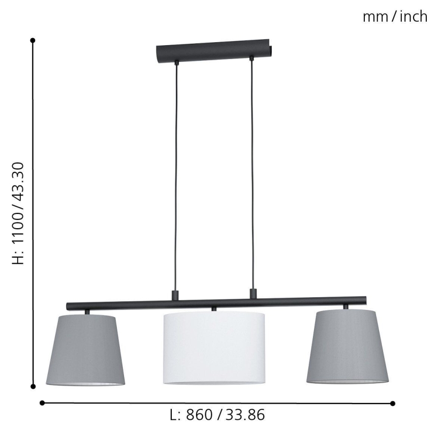 Eglo - LED Lustr na lanku 3xE14/25W/230V