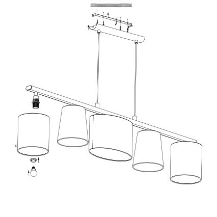 Eglo 98588 - Lustr na lanku ALMEIDA 5xE14/25W/230V