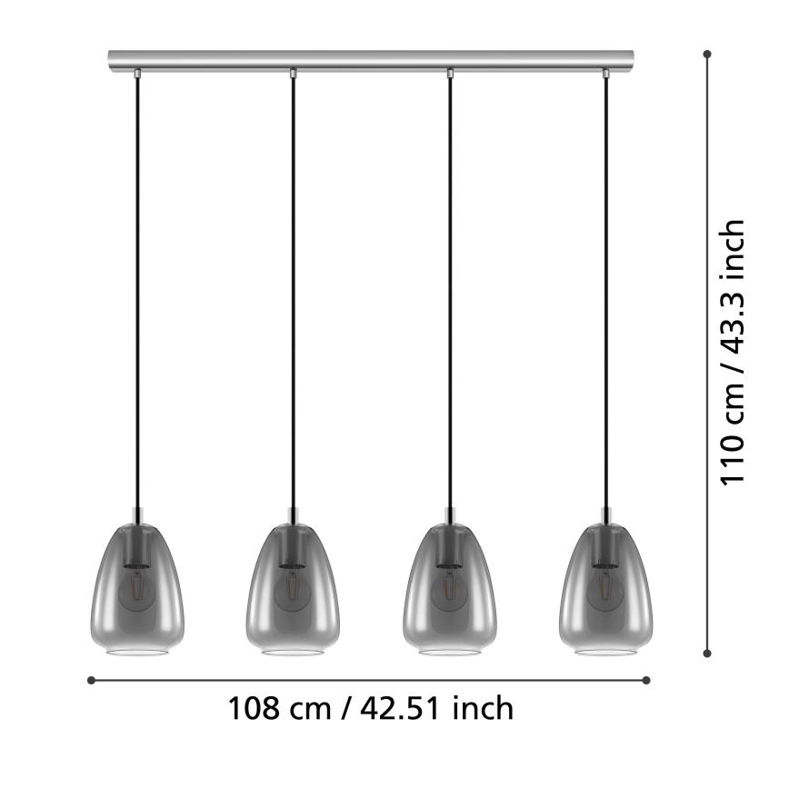 Eglo - Lustr na lanku 4xE27/40W/230V