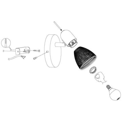 Eglo 98621 - Nástěnné bodové svítidlo CAROVIGNO 1xE14/28W/230V