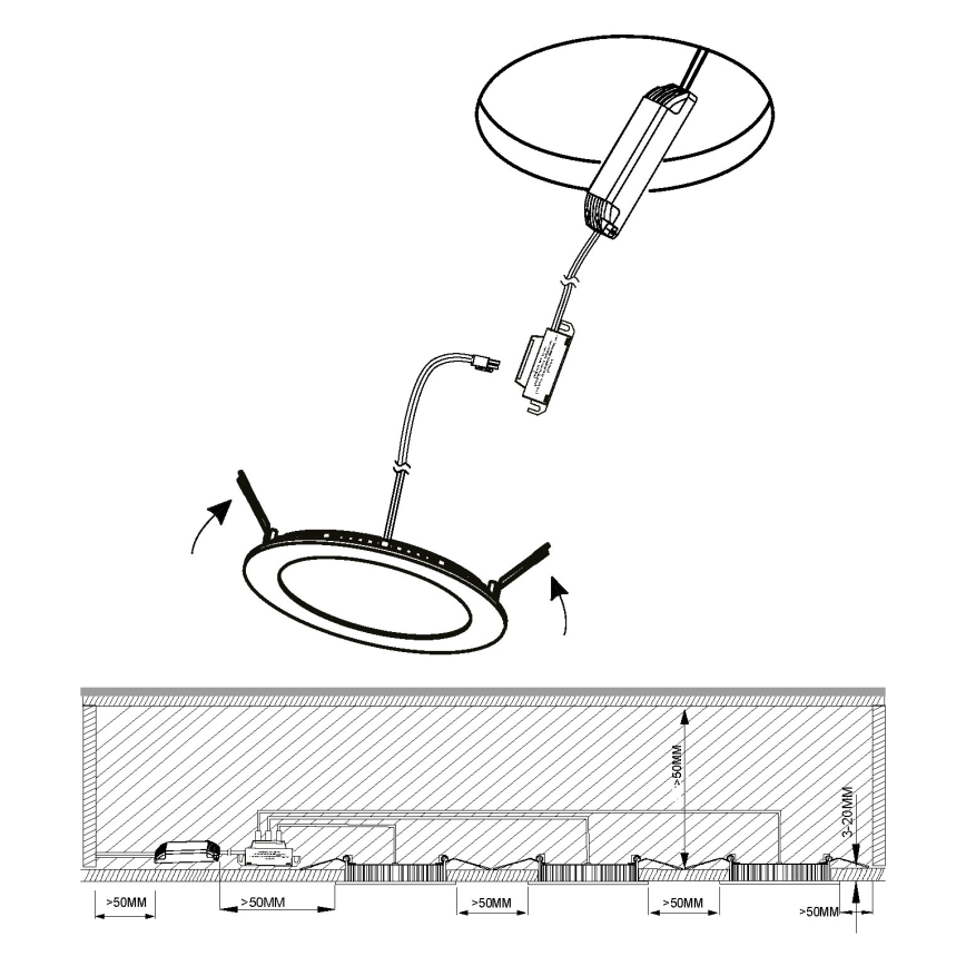 Eglo - SADA 3x LED Koupelnové podhledové svítidlo FUEVA 1xLED/2,8W/230V IP44 lesklý chrom