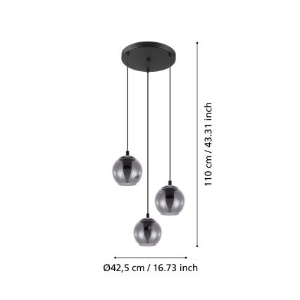 Eglo 98653 - Lustr na lanku ARISCANI 3xE27/40W/230V