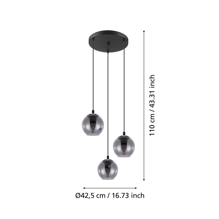 Eglo 98653 - Lustr na lanku ARISCANI 3xE27/40W/230V