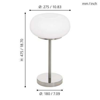 Eglo - LED RGB Stmívatelná stolní lampa OPTICA-C LED/16W/230V pr. 27,5 cm