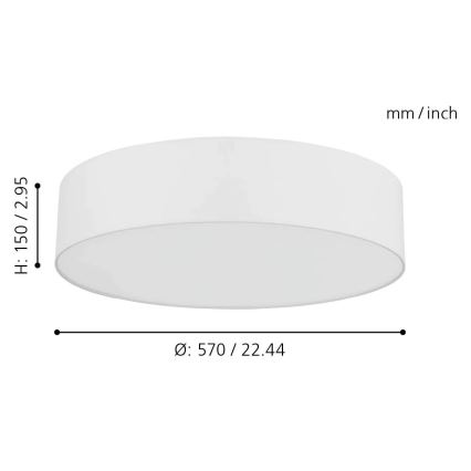 Eglo 98664 - LED RGB Stmívatelné stropní svítidlo ROMAO-C LED/33W/230V + DO