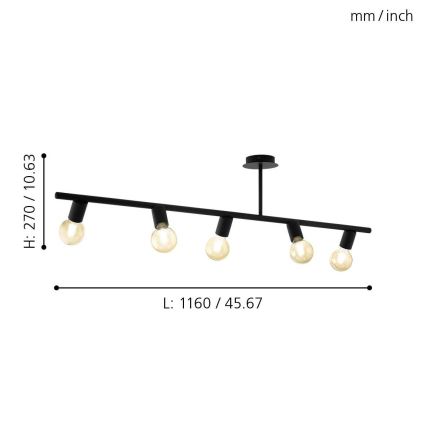 Eglo 98675 - Bodové svítidlo MENDIETA 5xE27/40W/230V