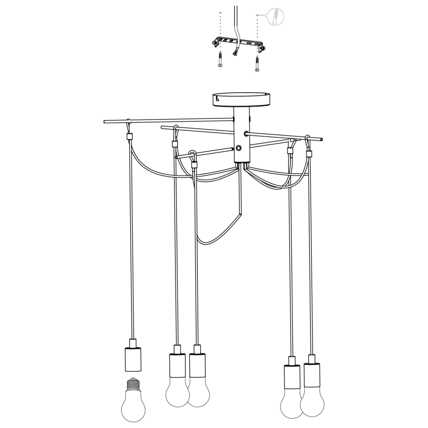 Eglo - Lustr na lanku 6xE27/60W/230V pavouk