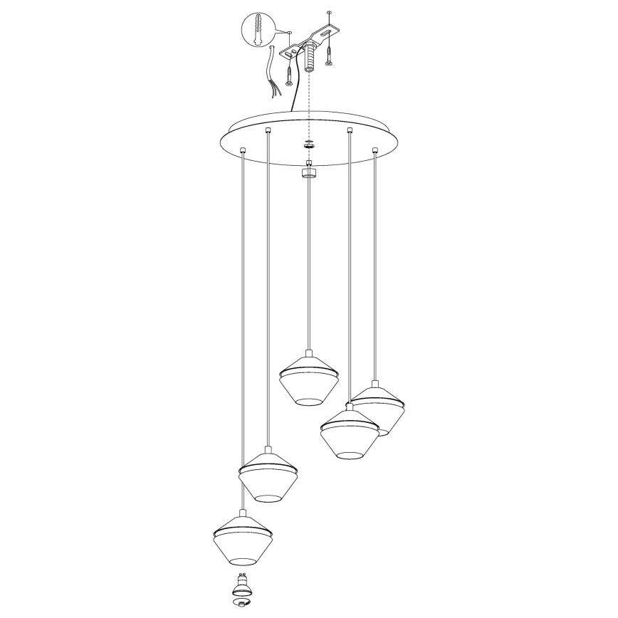 Eglo - LED Lustr na lanku 5xGU10/5W/230V
