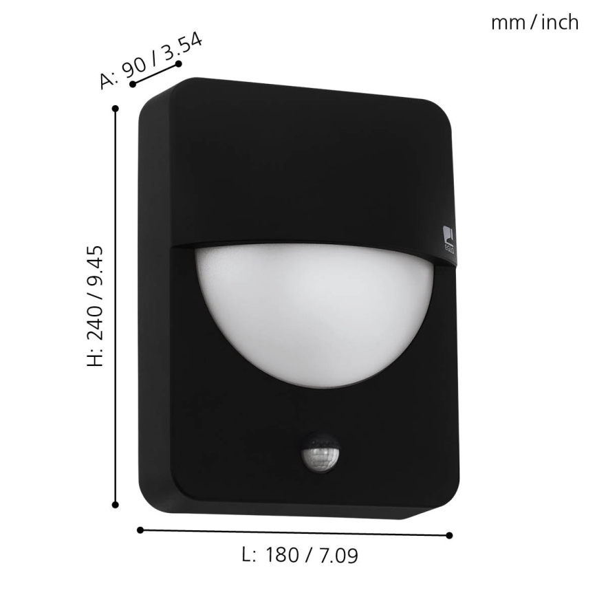 Eglo - Venkovní svítidlo se senzorem 1xE27/28W/230V IP44