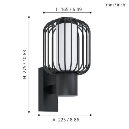 Eglo 98721 - Venkovní nástěnné svítidlo RAVELLO 1xE27/28W/230V IP44