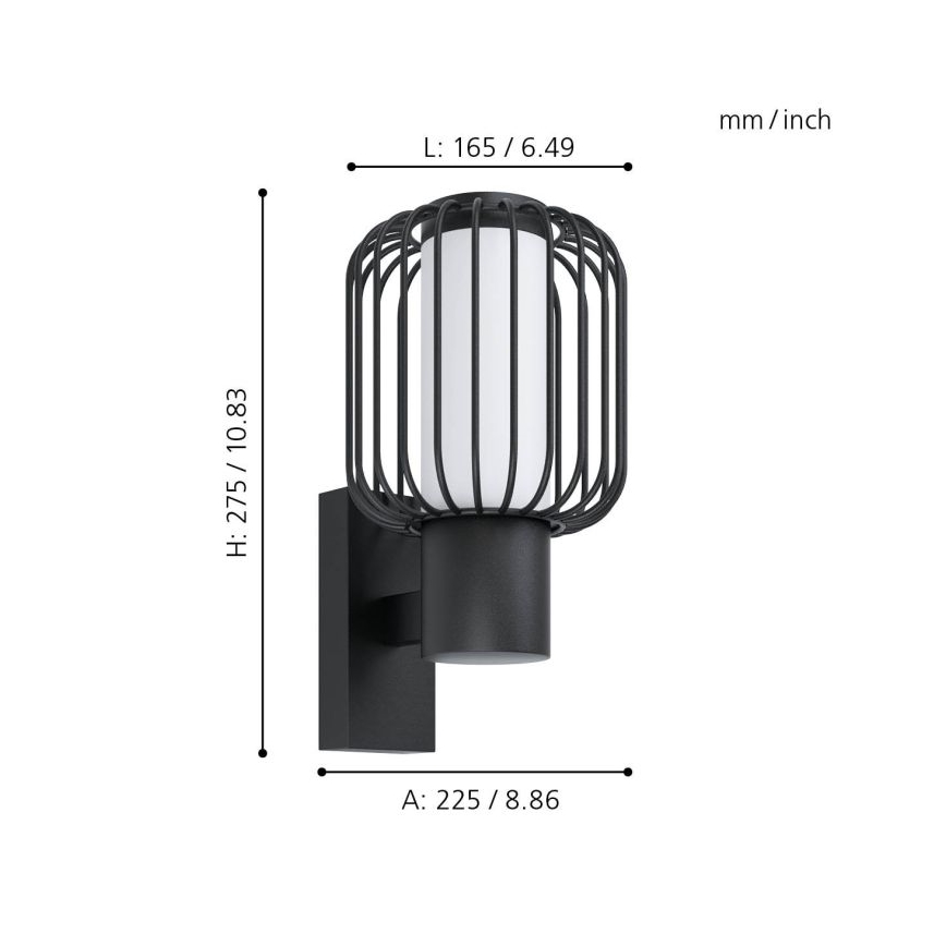 Eglo - Venkovní nástěnné svítidlo 1xE27/28W/230V IP44
