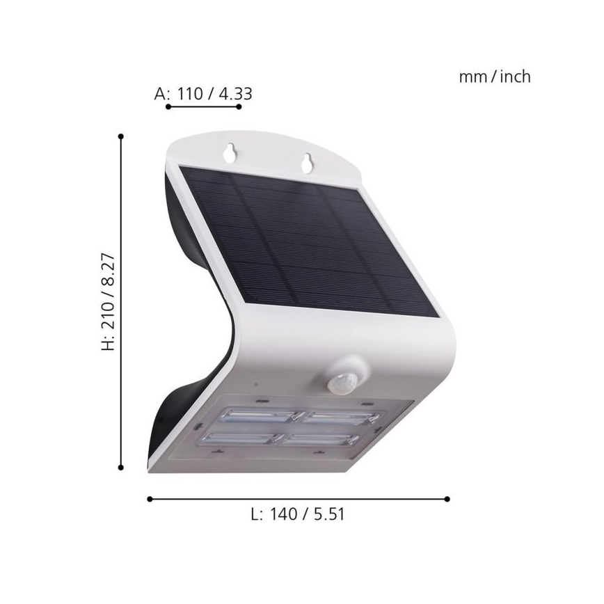 Eglo - Solární svítidlo se senzorem LED/3,2W/3,7V 2000 mAh IP54