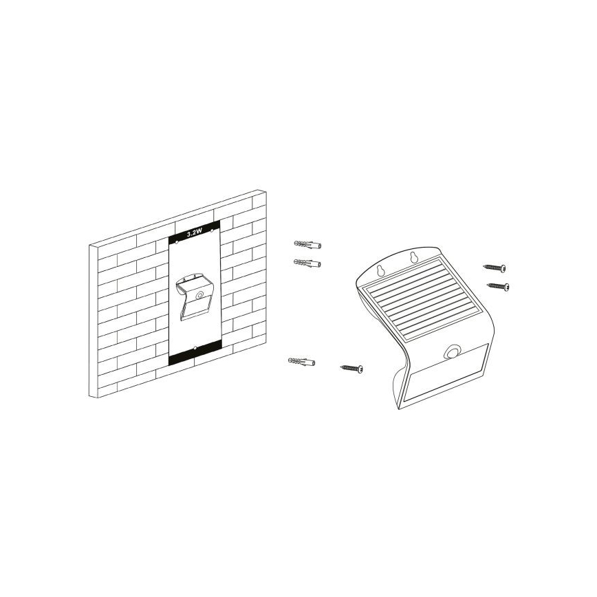 Eglo - Solární svítidlo se senzorem LED/3,2W/3,7V 2000 mAh IP54