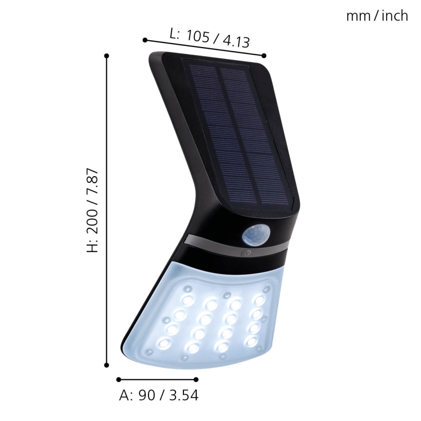Eglo - LED Solární svítidlo se senzorem LED/2W/3,7V 1200 mAh IP44