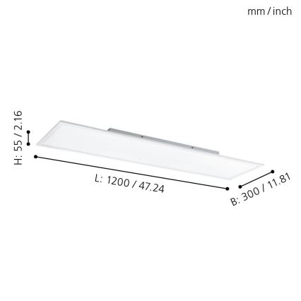 Eglo - LED RGBW Stmívatelné stropní svítidlo LED/32,5W/230V 2700-6500K 120x30 cm + dálkové ovládání