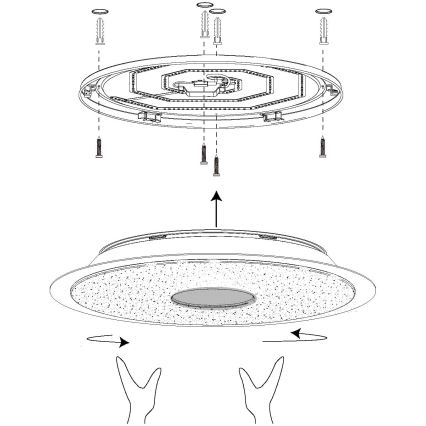 Eglo 98769 - LED RGB Stmívatelné stropní svítidlo LANCIANO-C LED/53W/230V + dálkové ovládání