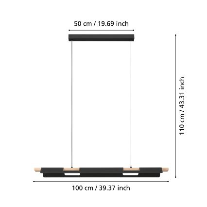 Eglo -  LED Stmívatelný lustr na lanku LED/27W/230V ZigBee
