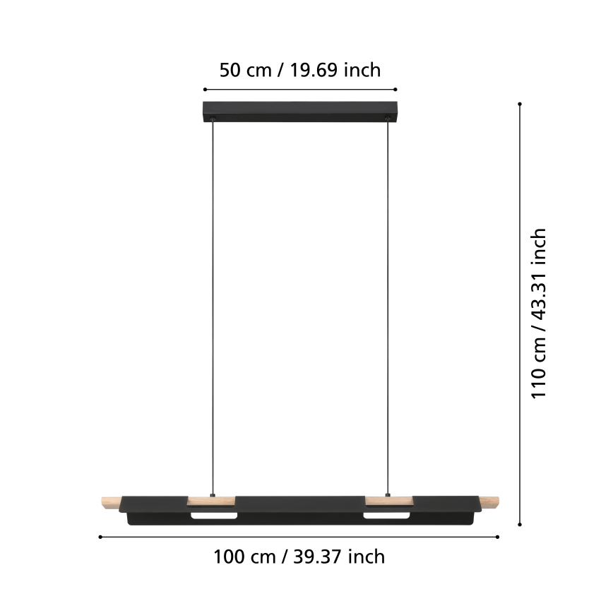 Eglo -  LED Stmívatelný lustr na lanku LED/27W/230V ZigBee