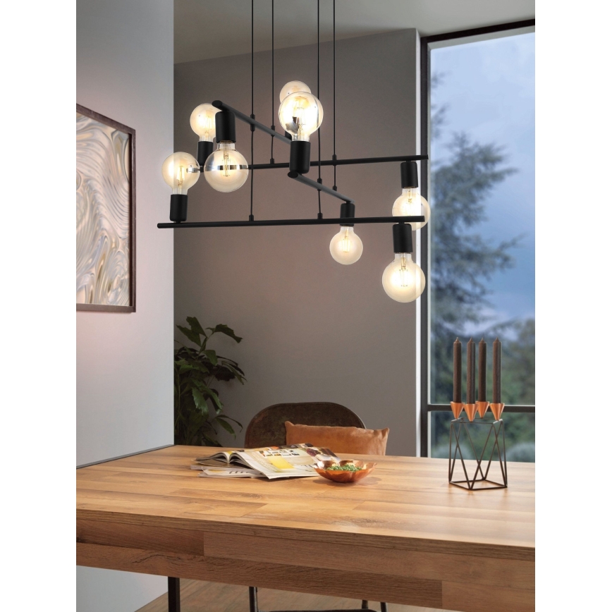 Eglo - Lustr na lanku 8xE27/40W/230V