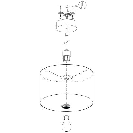 Eglo 99043 - Lustr na lanku MASERLO 1xE27/40W/230V