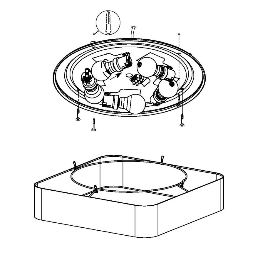 Eglo - Stropní svítidlo 5xE27/25W/230V