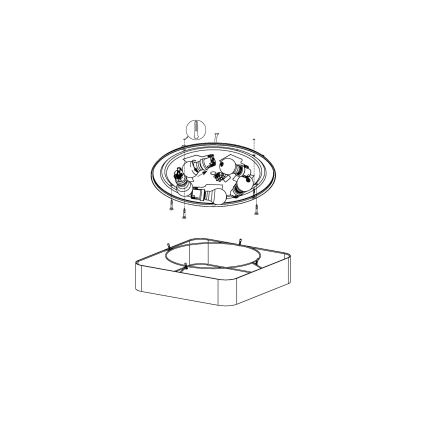 Eglo 99091 - Stropní svítidlo PASTERI SQUARE 5xE27/25W/230V