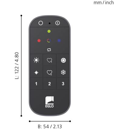 Eglo - Dálkové ovládání 2xAAA Bluetooth ZigBee