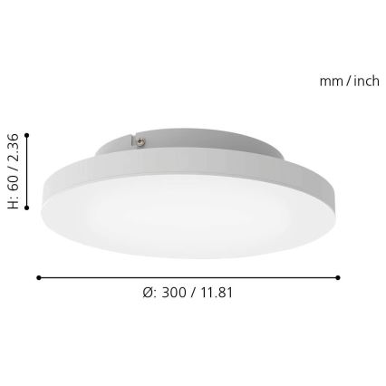 Eglo 99118 - LED RGB Stmívatelné stropní svítidlo TURCONA-C LED/15W/230V + dálkové ovládání