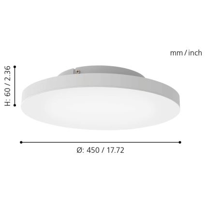 Eglo - LED RGB Stmívatelné stropní svítidlo TURCONA-C LED/20W/230V + DO