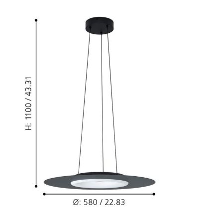 Eglo - LED RGB Stmívatelný lustr na lanku COMPO ROSSO-C LED/16W/230V