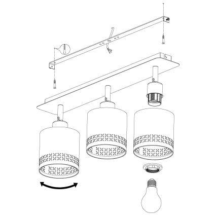 Eglo 99278 - Bodové svítidlo ESTEPERRA 3xE27/28W/230V