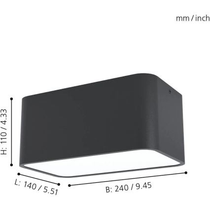 Eglo 99284 - Stropní svítidlo GRIMASOLA 2xE27/28W/230V