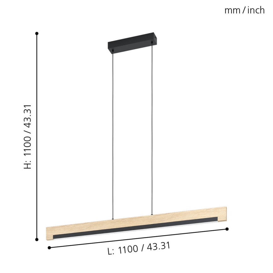 Eglo - LED Stmívatelný lustr na lanku LED/25,5W/230V