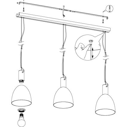 Eglo - Lustr na lanku 3xE27/40W/230V
