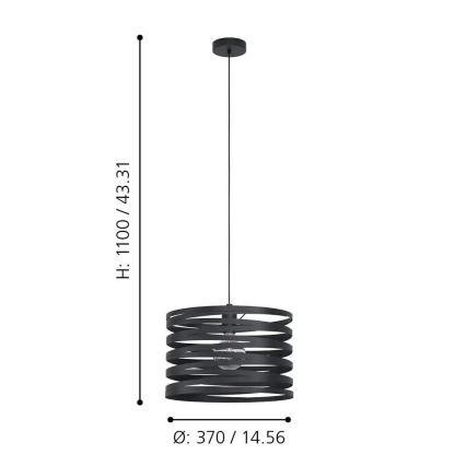 Eglo 99345 - Lustr na lanku CREMELLA 1xE27/40W/230V