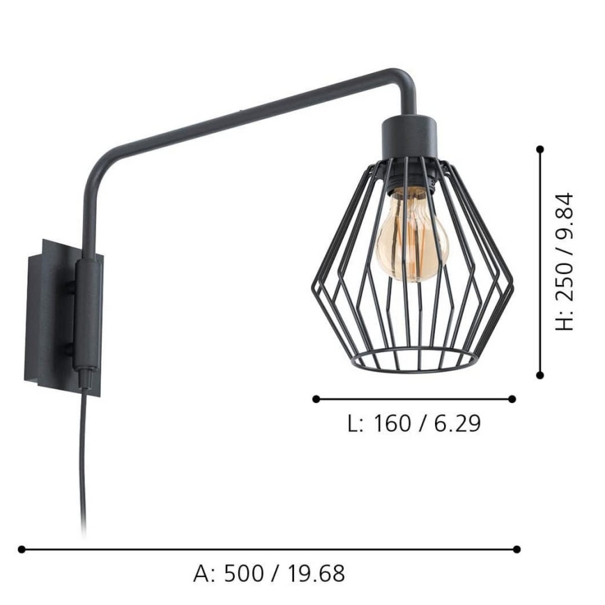 Eglo 99349 - Nástěnné svítidlo TABILLANO 1xE27/40W/230V