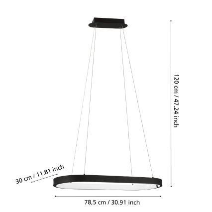 Eglo - LED Stmívatelný lustr na lanku CODRIALES LED/30W/230V