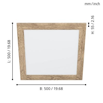Eglo 99435 - LED Stropní svítidlo PIGLIONASSO LED/20W/230V 500x500 mm