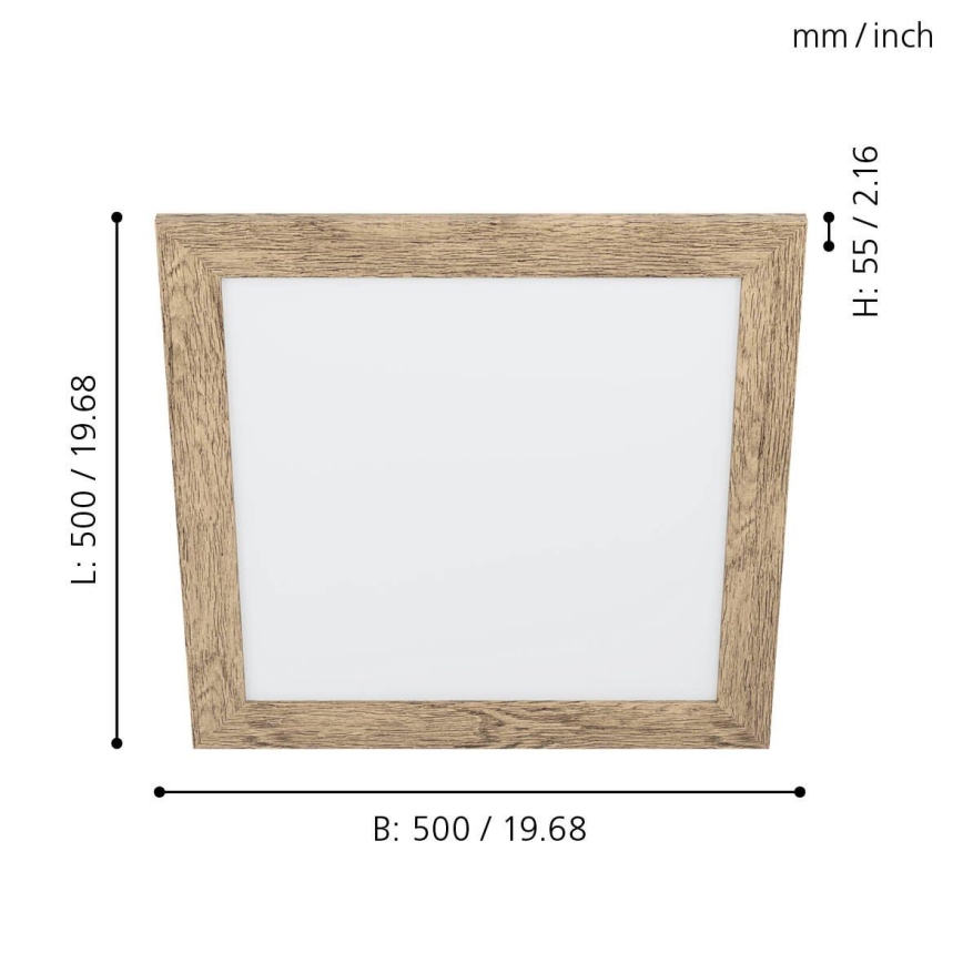 Eglo 99435 - LED Stropní svítidlo PIGLIONASSO LED/20W/230V 500x500 mm